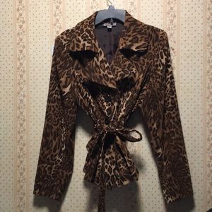 Laura Scott leopard blazer size XLARGE